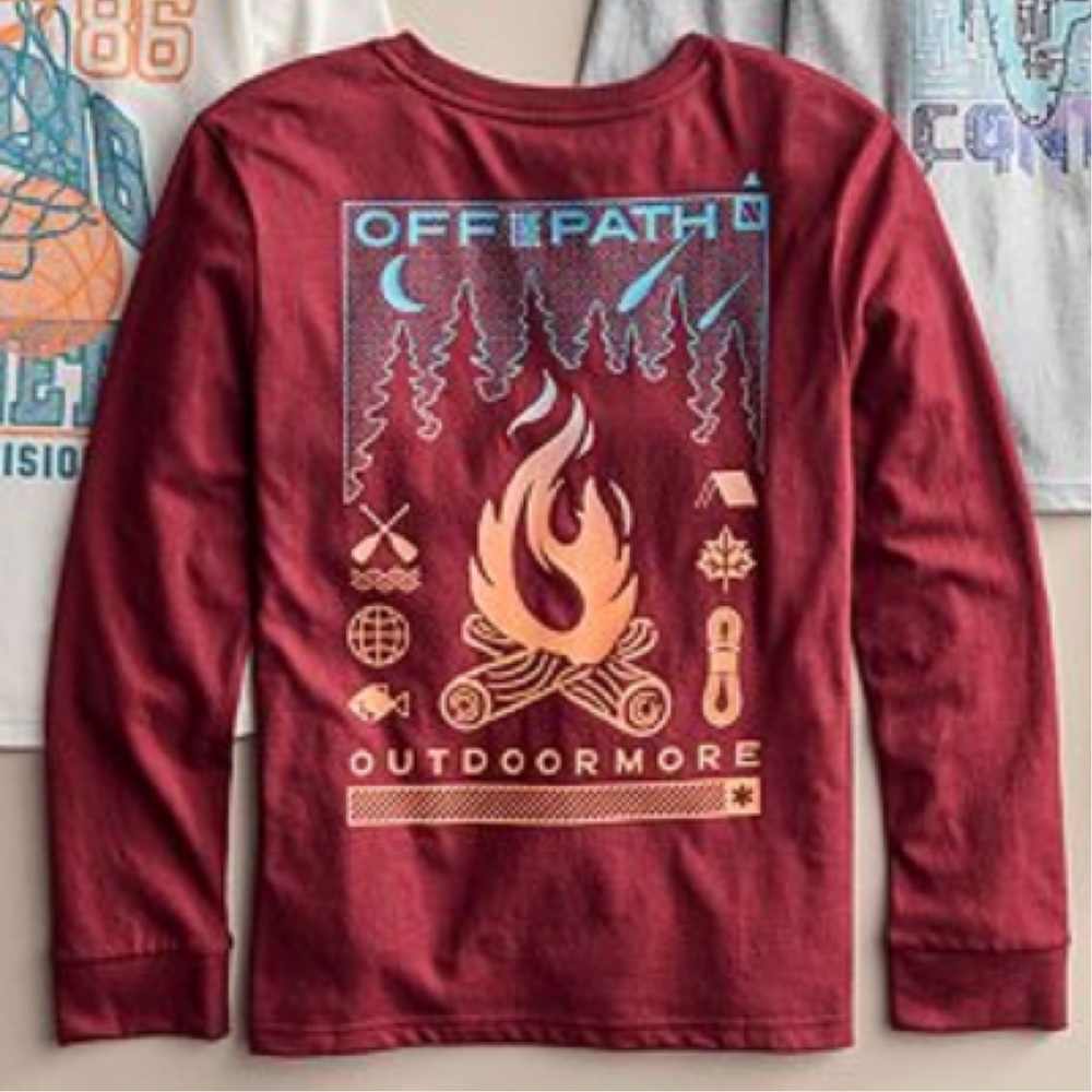 Sonoma Goods for Life Boys Campfire Outdoors Long Sleeve Tee Shirt